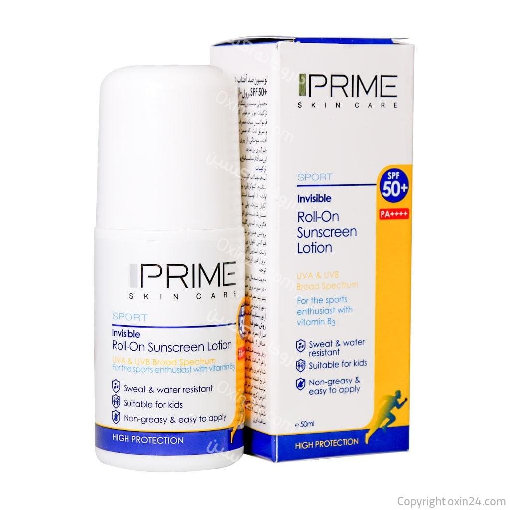 لوسیون رولی ضد آفتاب +SPF50 پریم بی رنگ 50 میلی لیتر