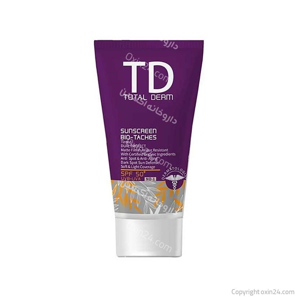 کرم ضد آفتاب رنگی SPF50 بایوتاچ شماره 01 توتال درم 50 میل