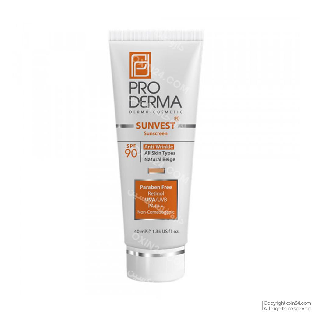 ضد آفتاب و ضد چروک رنگی SPF90 پرودرما