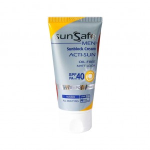 کرم ضد آفتاب فاقد چربی spf40 آقایان سان سیف مناسب برای انواع پوست 50 گرم