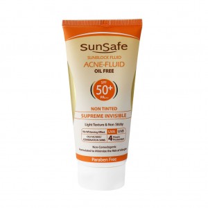 کرم ضد آفتاب SPF50 فاقد چربی سان سیف مناسب پوست های چرب و آکنه ای ۵۰ میلی لیتر