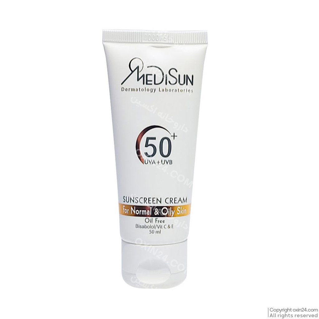 ضد آفتاب بی‌رنگ SPF50 پوست معمولی و چرب مدیسان