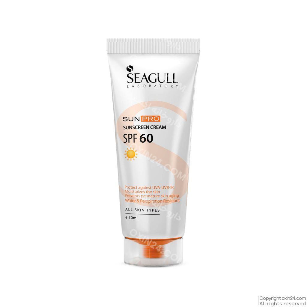 کرم ضد آفتاب بی رنگ SPF60 مناسب انواع پوست سی گل 50میل