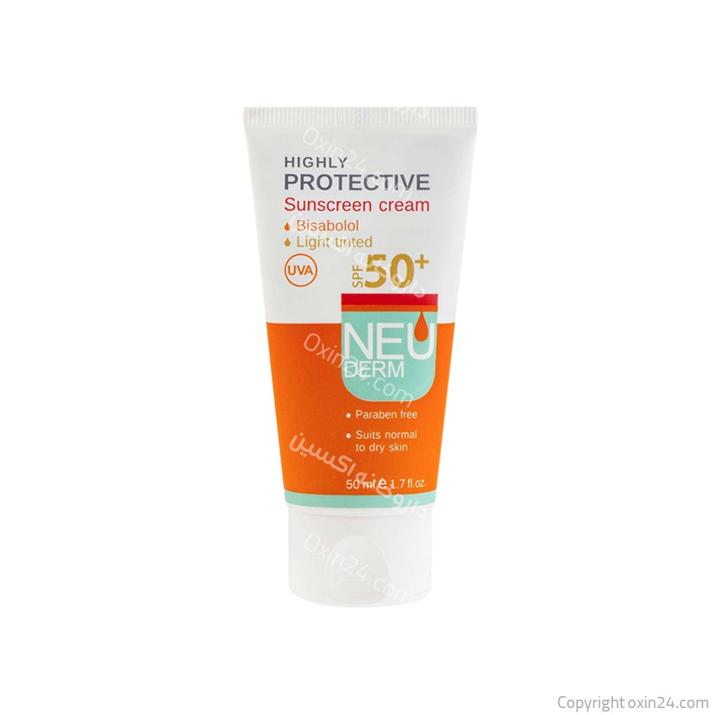 کرم ضد آفتاب نئودرم⁺SPF50 مدل هایلی پروتکتیو مناسب پوست های معمولی و خشک ۵۰ میلی لیتر