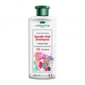 شامپو کراتینه موهای رنگ شده حاوی عصاره انار کاسمکولوژی