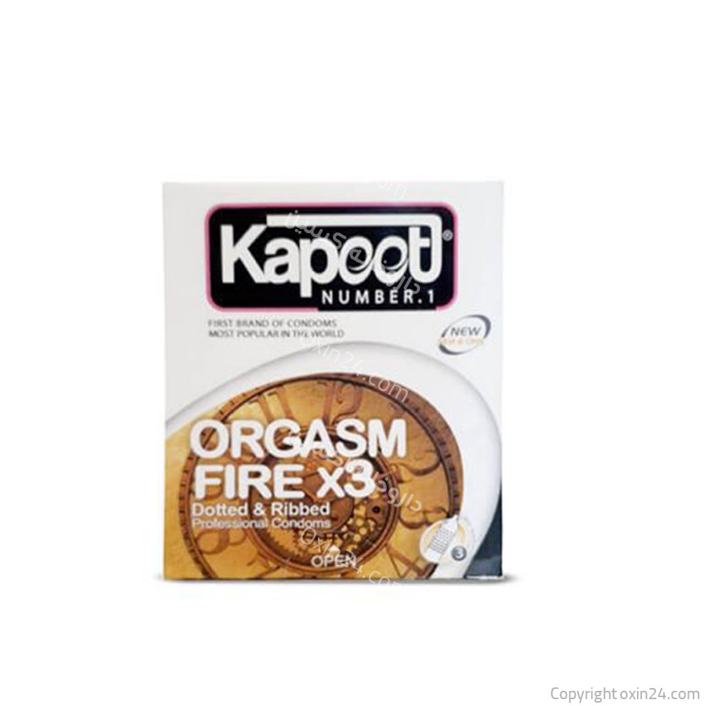 کاندوم تاخیری کاپوت مدل Orgasm Fire X3 بسته 3 عددی