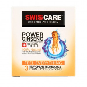 کاندوم سوئیس کر مدل Power Ginseng بسته 3 عددی
