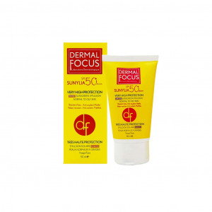 کرم ضد آفتاب سانیلیا رنگی پوست چرب درمال فوکوس | مناسب پوست نرمال تا چرب SPF50