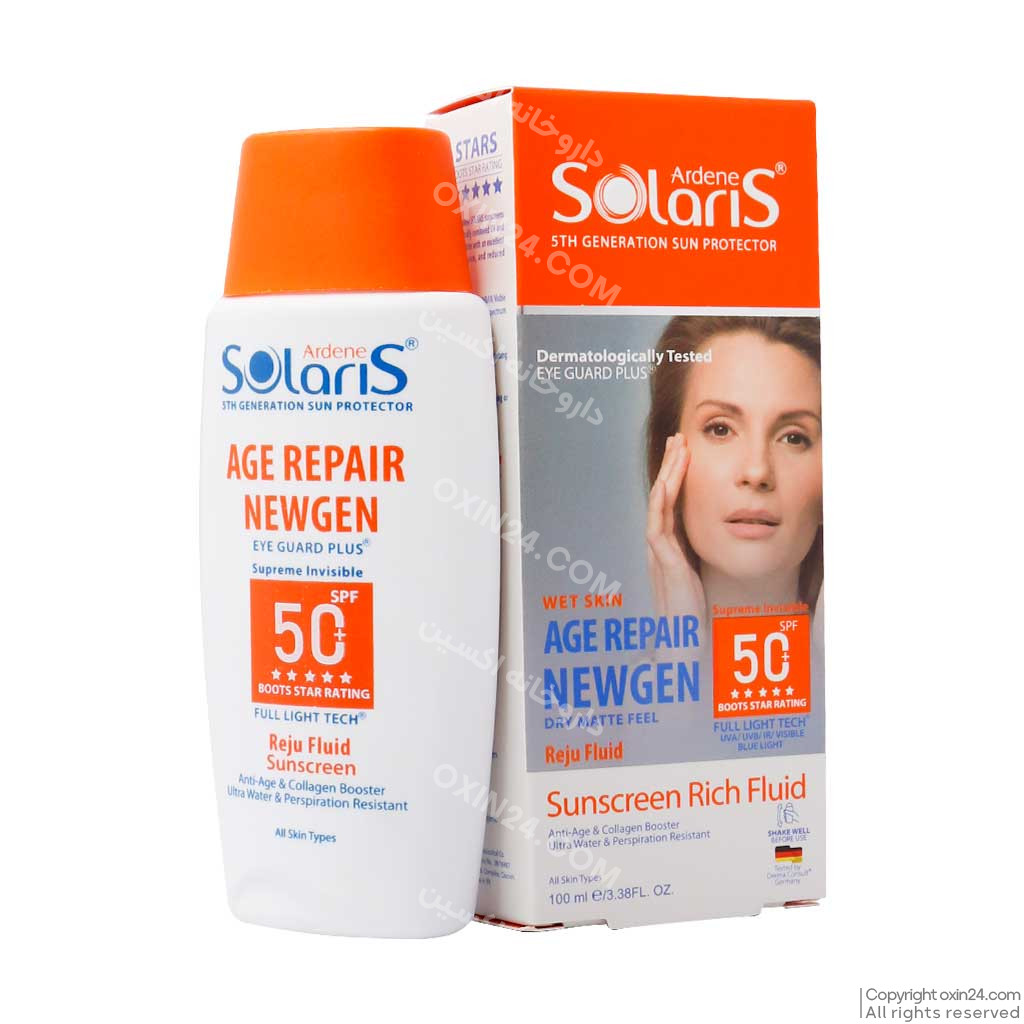 فلوئید ضد آفتاب بی رنگ آردن سولاریس برای انواع پوست +SPF50