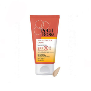کرم ضد آفتاب رنگی بژ روشن پتال رز SPF90 مناسب پوست چرب حجم ۵۰ میلی لیتر