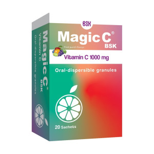 ساشه مجیک ویتامین ث  بی اس کی  چند میوه 1000م گ 20 عددی